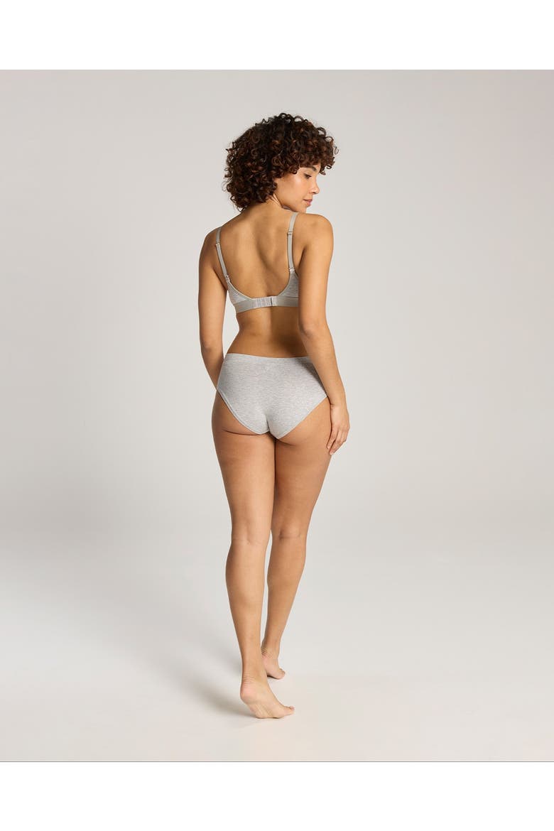 Cotton Modal Contour Scoop Bralette, Alternate, color, Grey Marl