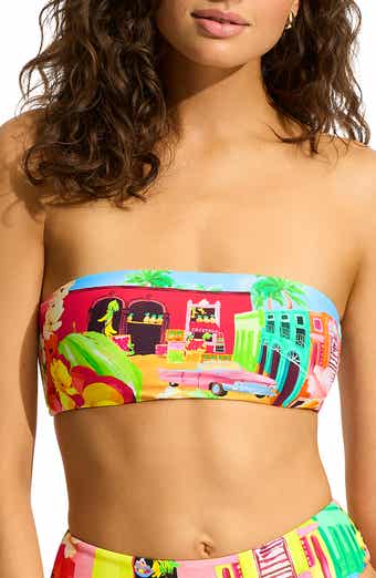 Seafolly Print Bandeau Bikini Top