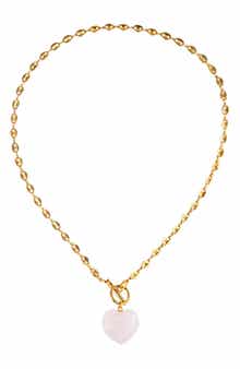 EYE CANDY LOS ANGELES Evelyn Pink Heart Pendant Necklace