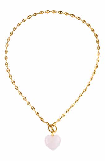 EYE CANDY LOS ANGELES Evelyn Pink Heart Pendant Necklace