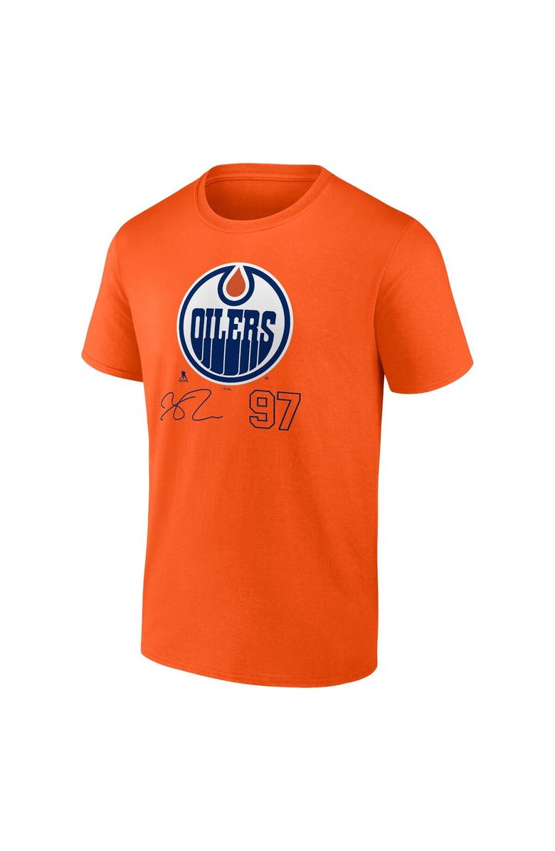 FANATICS Men's Fanatics Branded Connor McDavid Orange Edmonton Oilers Name and Number T-Shirt, Alternate, color, 