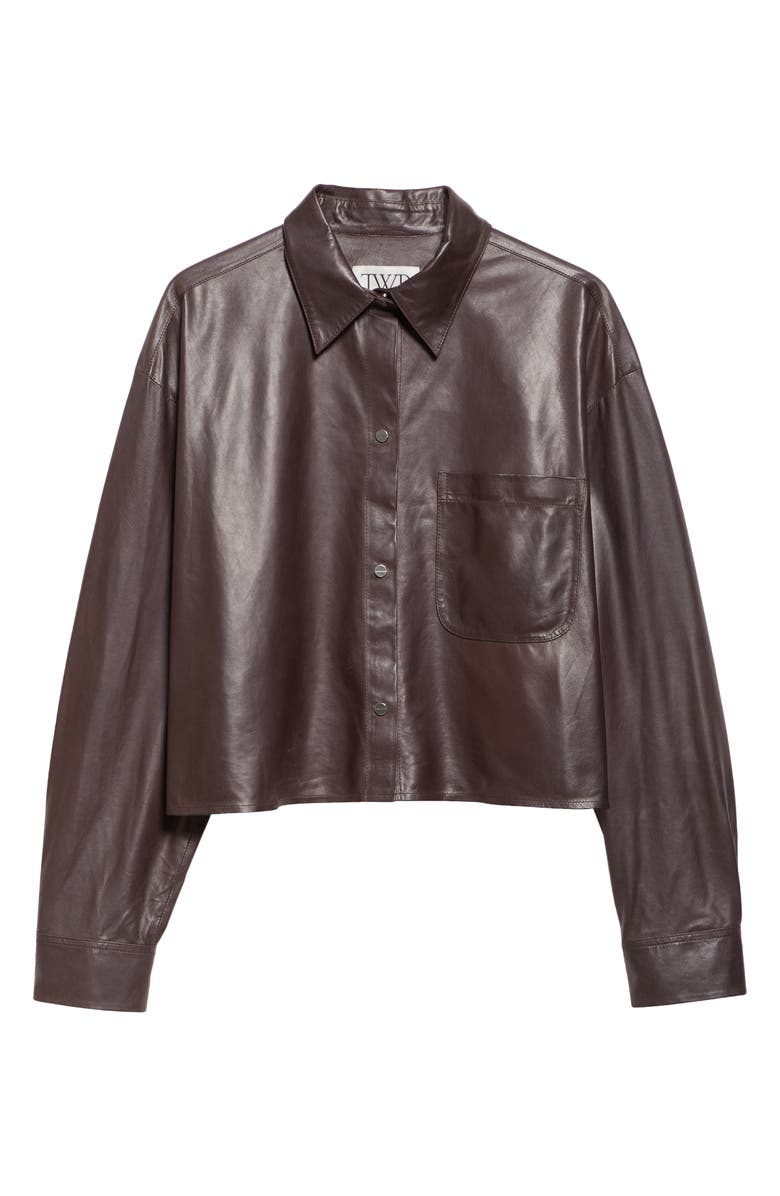 TWP Little Big Joe Leather Jacket, Alternate, color, Wine