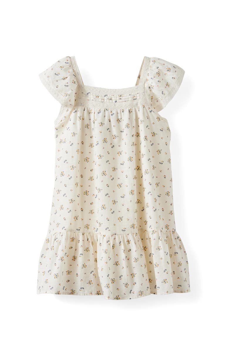 Kids Kid's Billie Flutter Sleeve Dress, Alternate, color, Dark Vanilla Floral
