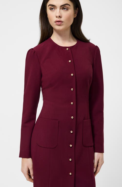 French Connection Celie Long Sleeve Button Front Minidress In Red