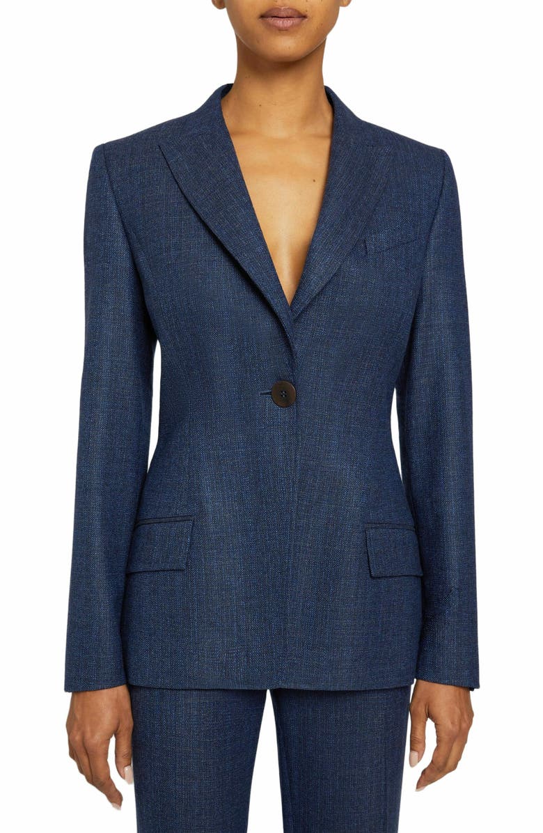 Santorelli JANELLE Single Button Blazer in Loro Piana Merino Wool, Main, color, 