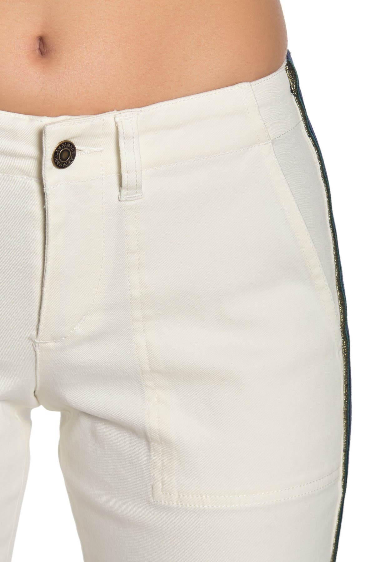 Pam & Gela Uniform Side Stripe Step Hem Pants (Women) | Nordstromrack