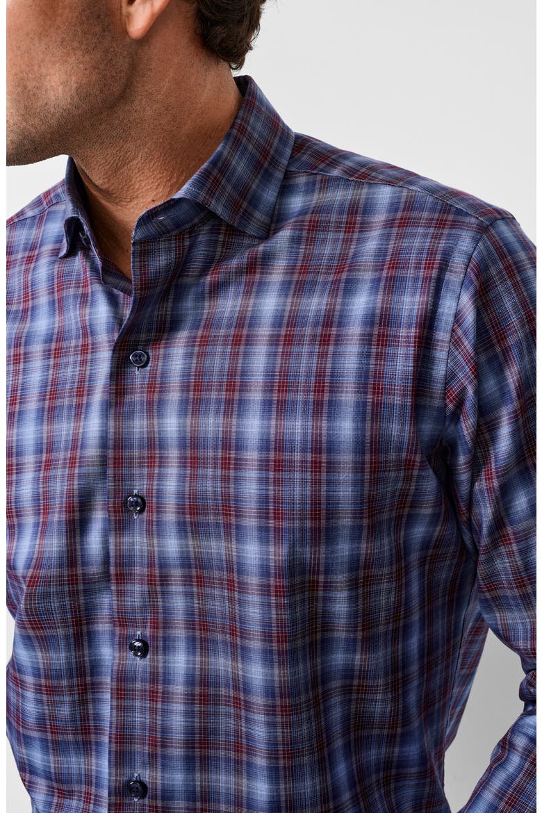 Check Sport Shirt, Alternate, color, NAVY/ MERLOT