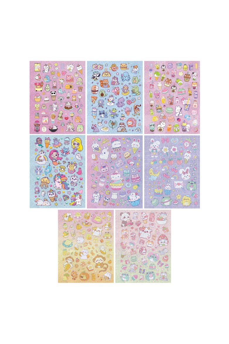 Super Cute Sticker Coloring Book,128 Pages, 500+ Stickers, Alternate, color, Multicolored