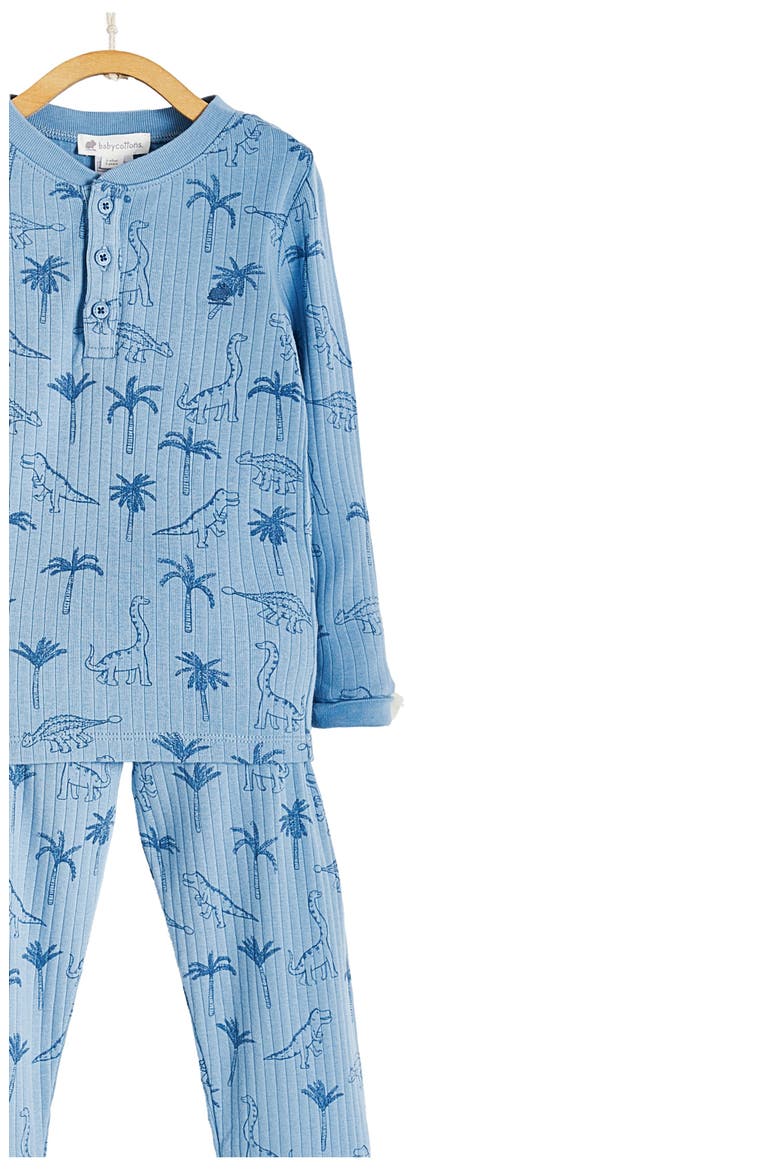 Premium Cotton Roar Snug Fit Long Pajama Set for Infant, Alternate, color, Blue