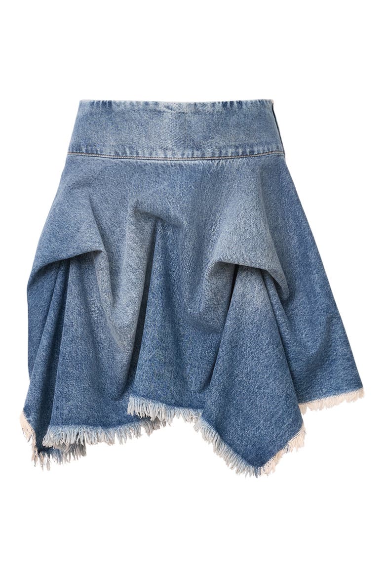 Crissy Gathered Denim Skirt, Alternate, color, VINTAGE INDIGO