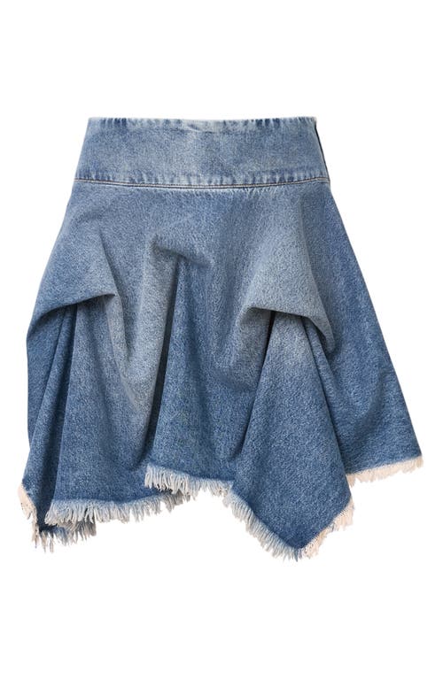 Allsaints Crissy Gathered Denim Skirt In Blue