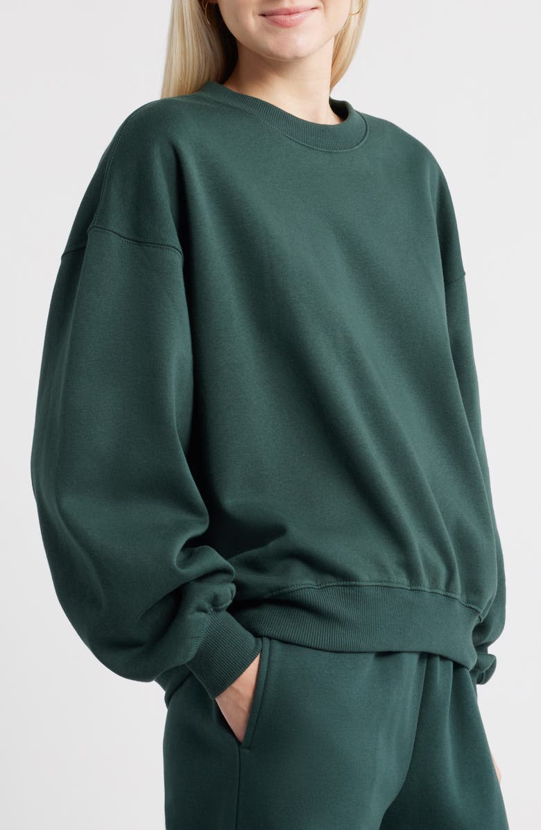 BP. Relaxed Cotton Blend Sweatshirt, Alternate, color, Green Gables