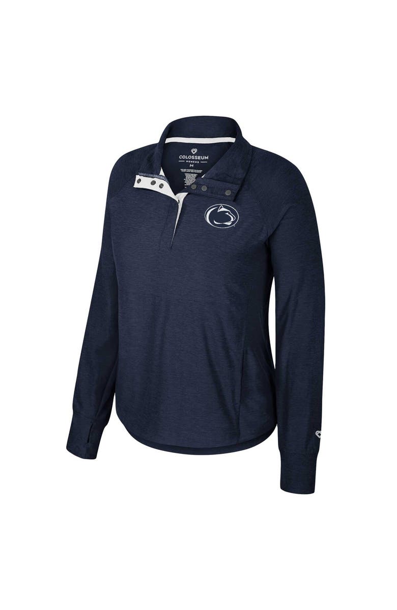 COLOSSEUM Women's Colosseum Navy Penn State Nittany Lions Cressida Raglan Half-Snap Top, Alternate, color, 