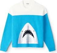 STAUD Reya Sequin Shark Cotton Blend Sweater