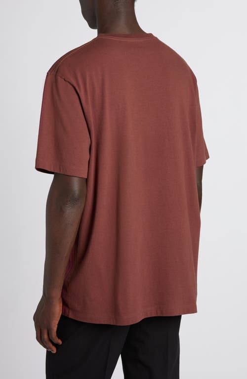 Alexander Mcqueen Skull Embroidered Pocket T-shirt In Rust/bordeaux
