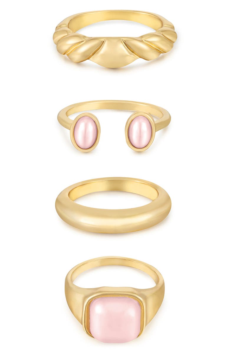 Ettika Ultimate Babe Set of 4 Rings, Main, color, 
