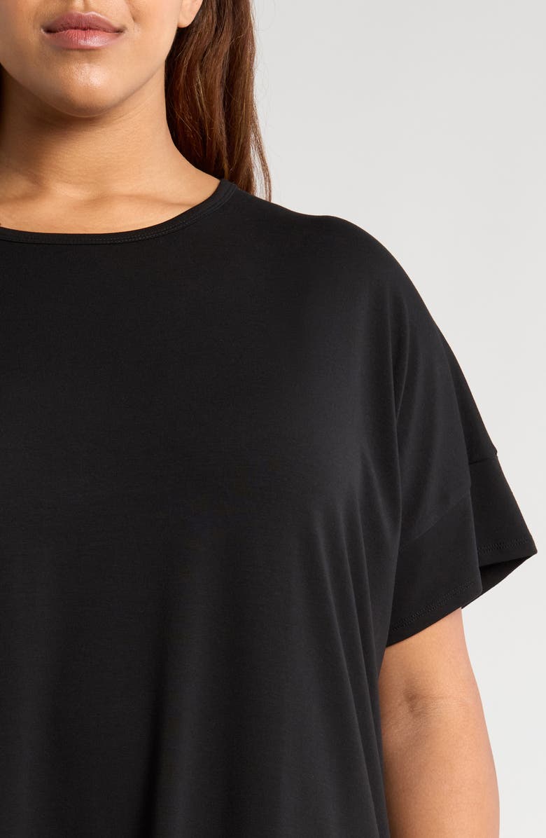 Eileen Fisher Boxy Crewneck T-Shirt Dress, Alternate, color, Black
