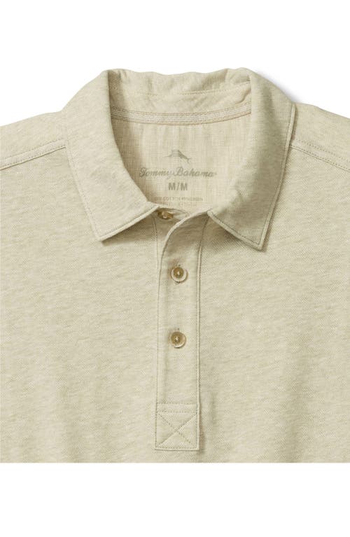 Tommy Bahama Laurito Beach Cotton Polo In Khaki Heather