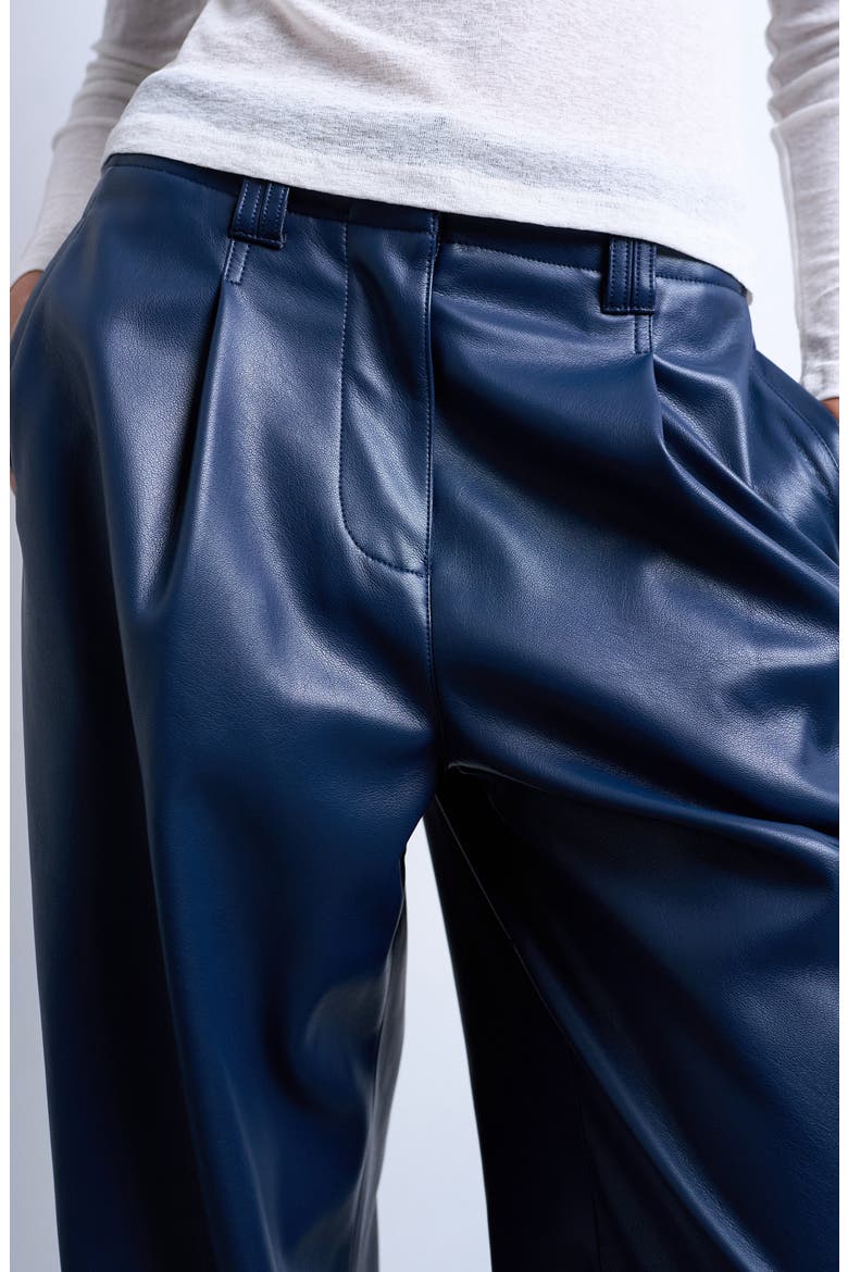 Pleated Straight Leg Pants, Alternate, color, NAVY