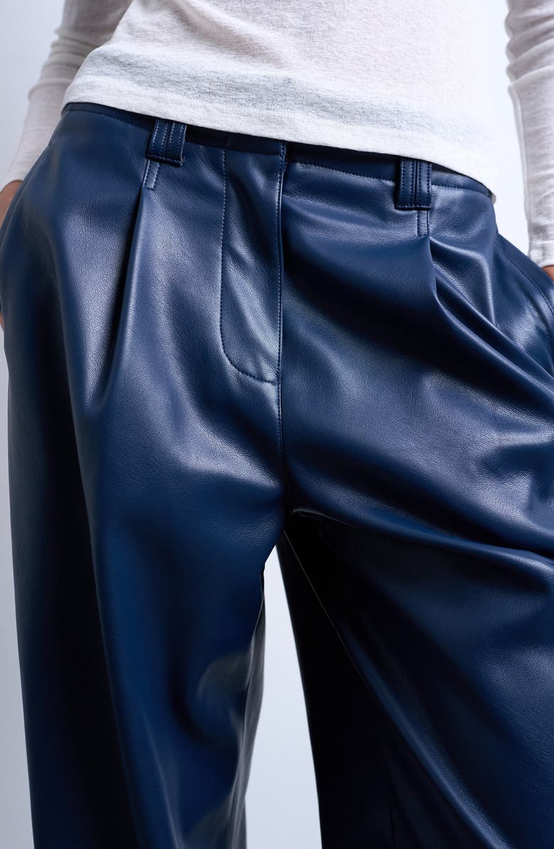 Topshop Pleated Straight Leg Pants, Alternate, color,