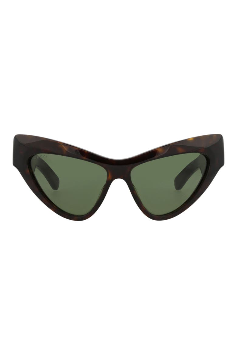 57mm Novelty Cat Eye Sunglasses, Main, color, HAVANA HAVANA GREEN