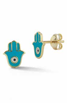 Ember Fine Jewelry 14K Gold Hamsa Stud Earrings