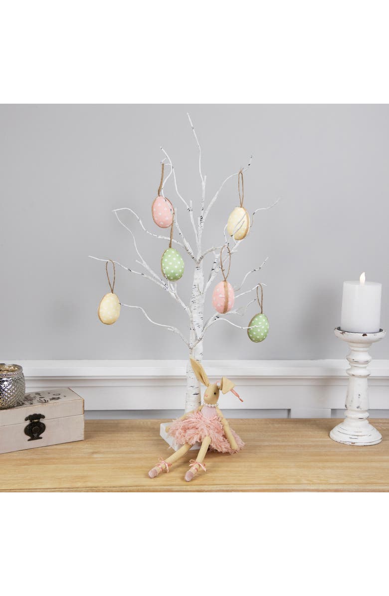 Northlight Fabric Pastel Easter Egg Ornament Decorations - 5.75" - Set of 6, Alternate, color, Green