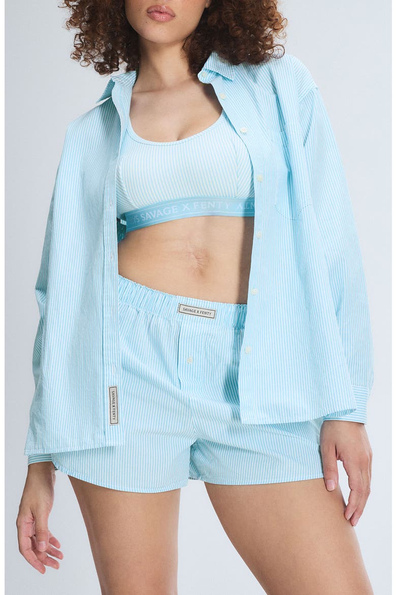 Kickback Casuals Pajama Button-Up Shirt, Main, color, BEACHY BLUE LINE BY LINE