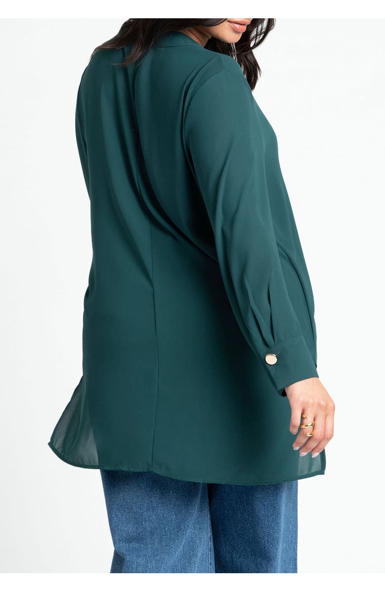 ELOQUII Mandarin Collar Tunic, Alternate, color, Tan