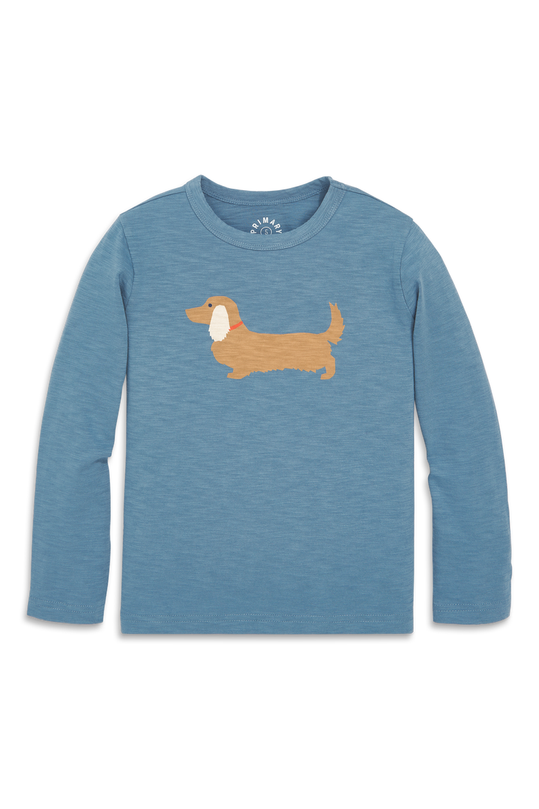 Long Sleeve Dachshund Tee, Main, color, Moonlight Dachshund