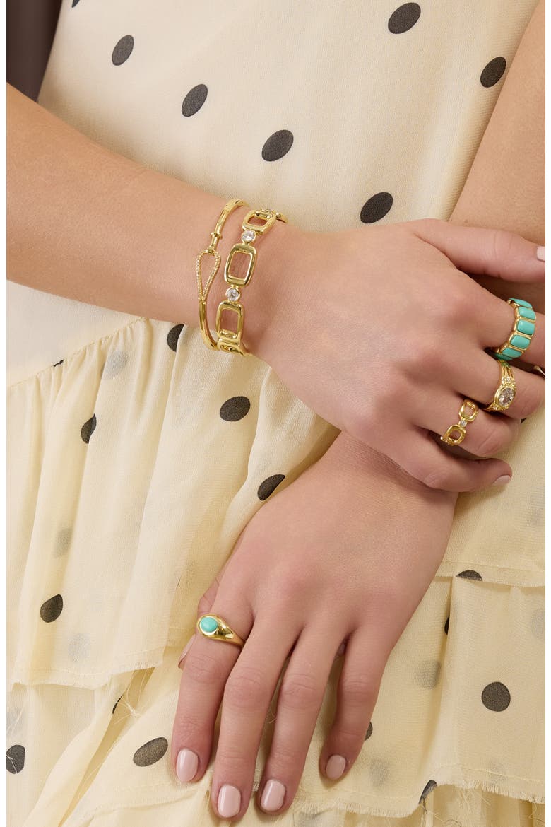 Modern Muse Link Cuff Bracelet, Alternate, color, GOLD