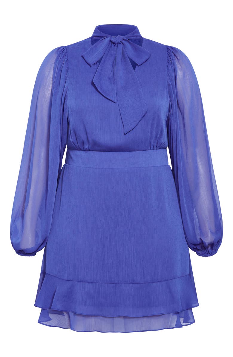 City Chic Kendall Long Sleeve Dress, Main, color, Blue