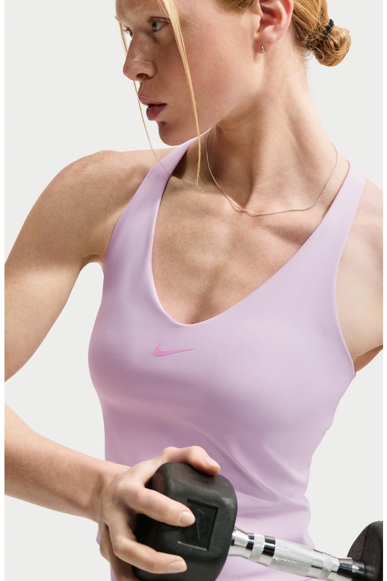 Universa Medium Support Padded Sports Bra Tank, Alternate, color, BLEACHED LILAC/ AMETHYST WAVE