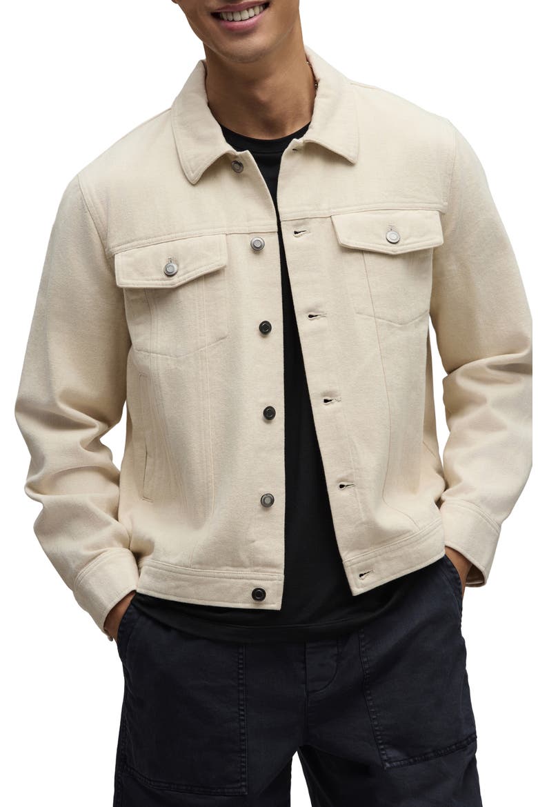Brushed Cotton Twill Trucker Jacket, Main, color, CANVAS