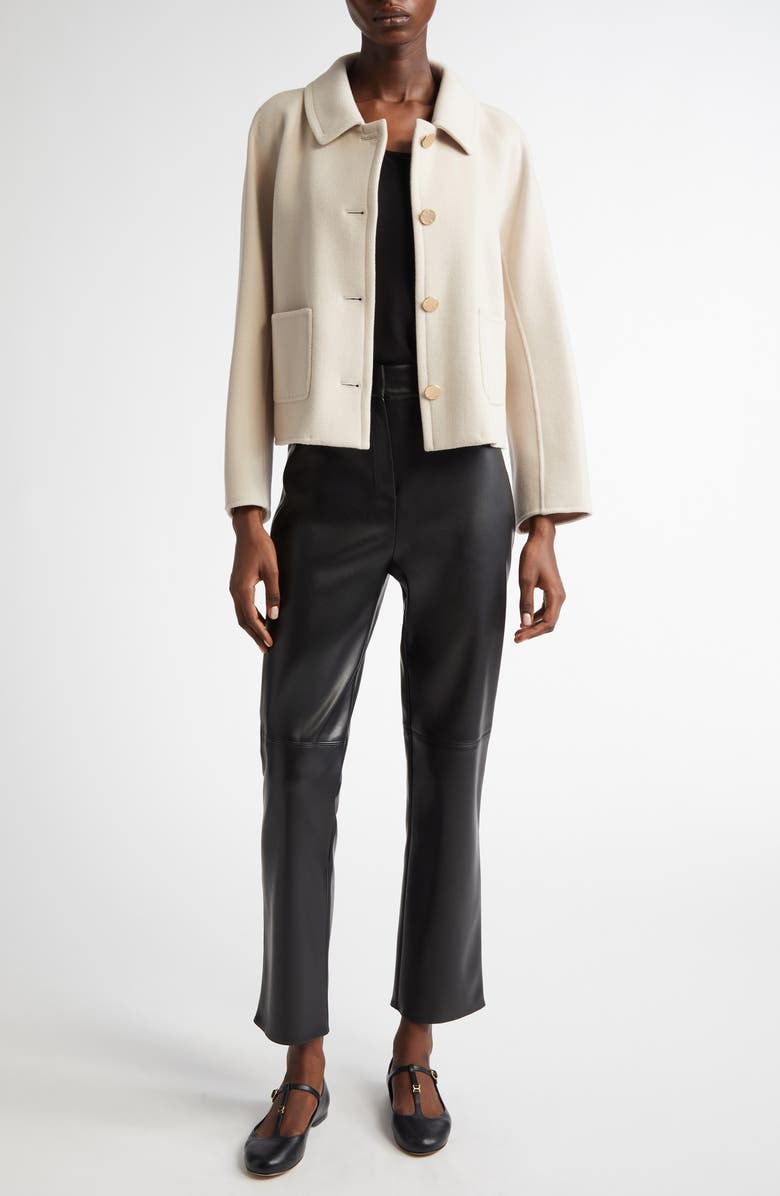 Max Mara Edgard Faux Leather Straight Leg Crop Pants, Alternate, color, 