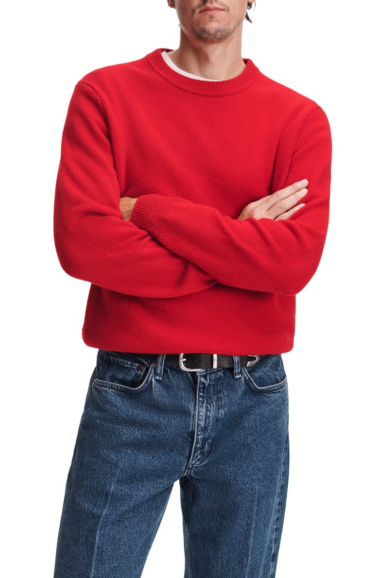 Vernon Cashmere Crewneck Sweater, Alternate, color, RED