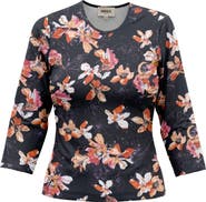 Index Graphic Cotton Round Neck Binding 3/4 Sleeve Tee