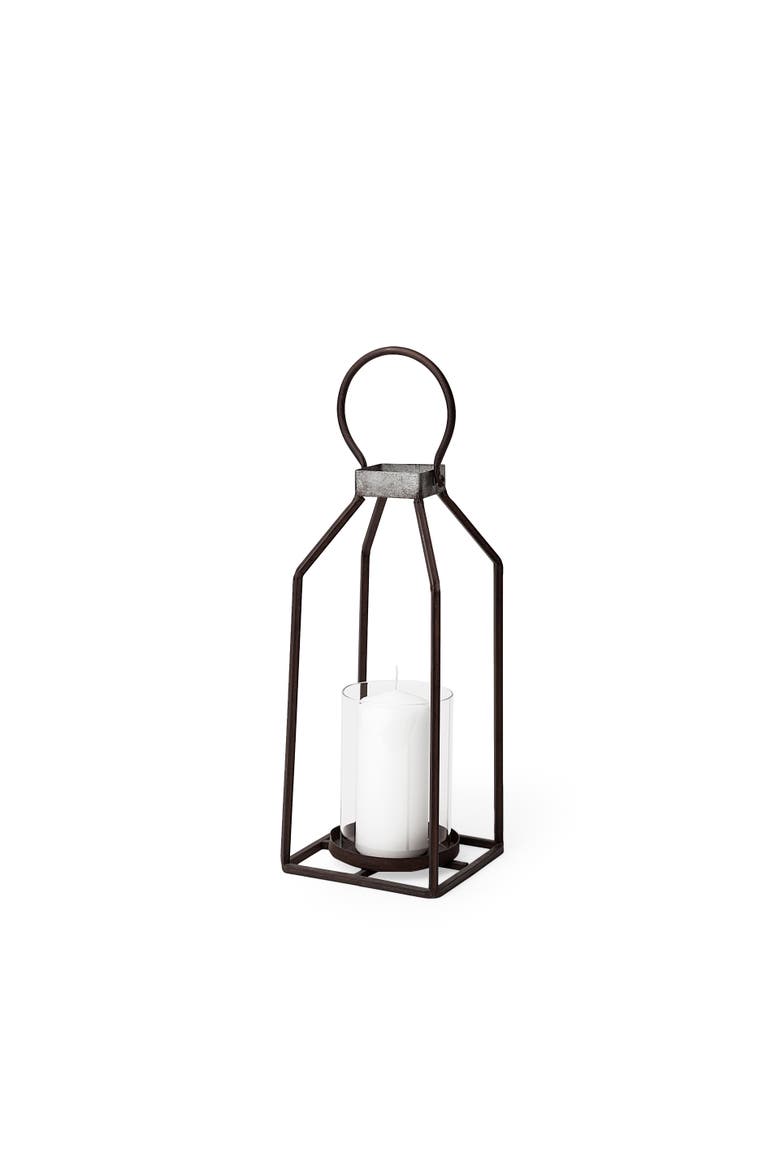 Kingston Rustic Metal Framed Table Candle Holder, Main, color, Black