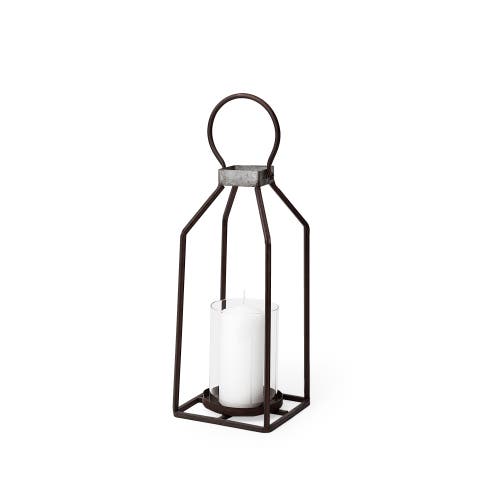 Kingston Rustic Metal Framed Table Candle Holder
