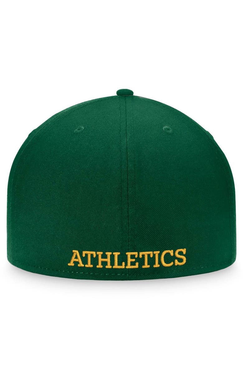 FANATICS Men's Fanatics Branded Green Oakland Athletics Heritage Patch Fitted Hat, Alternate, color,