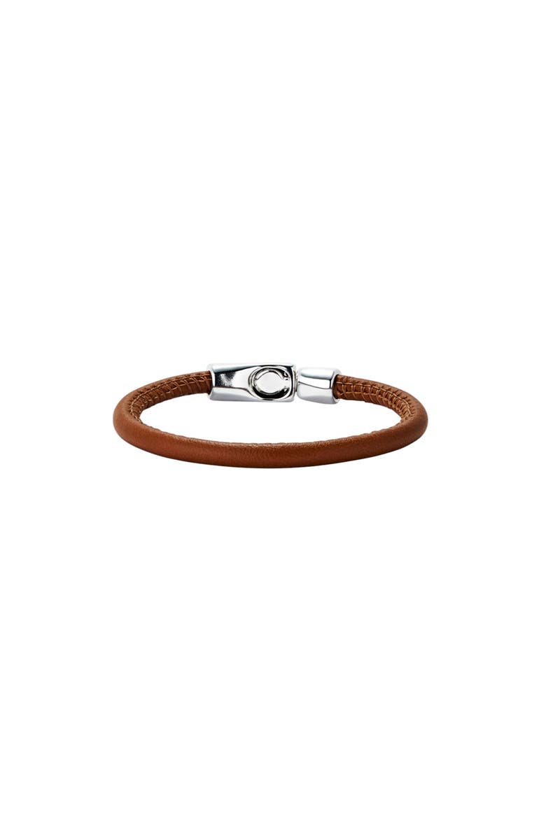 Camel Leather Strap, Main, color, Silver