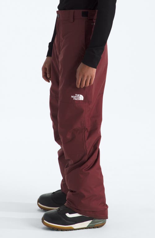 The North Face Kids' Freedom Waterproof Insulated Snow Pants In Burgundy
