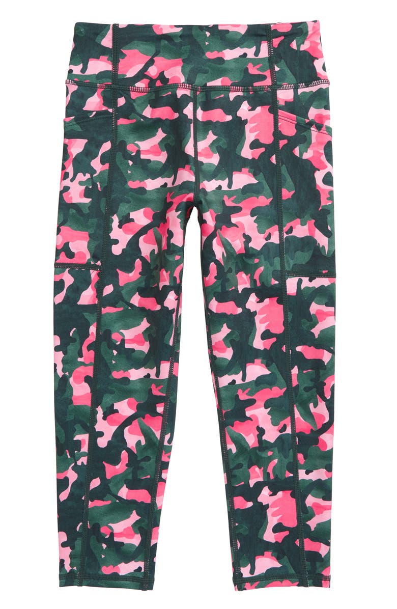 Zella Girl Kids' Print Crop Leggings, Main, color, 