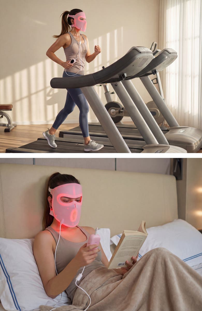 Lovery 4D LED Light Therapy Mask with Near-Infrared Light - Medical Grade Silicone - Anti aging Skin Rejuvenation, Alternate, color, Pink