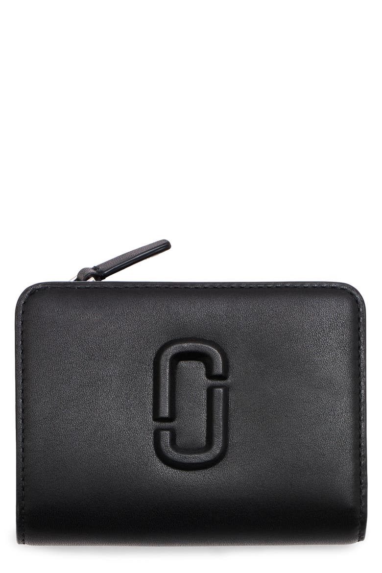 The Mini Compact Leather Bifold Wallet, Main, color, BLACK