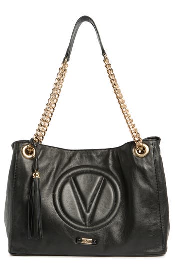 Valentino By Mario Valentino Verra Signature Leather Tote Bag In Black