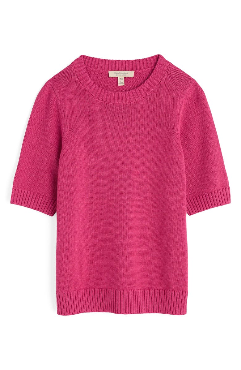 Seasalt Cornwall Studio Short Sleeve Organic Cotton Crewneck Sweater, Alternate, color, Knit Melange Tulip