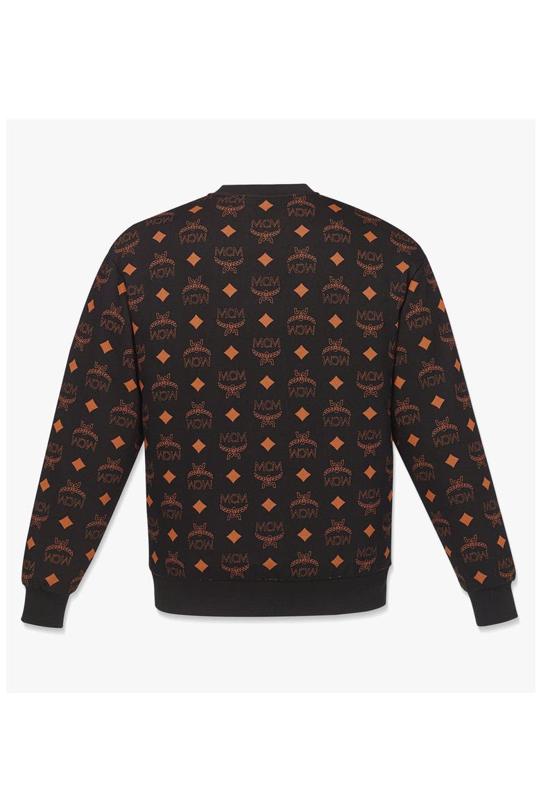Maxi Monogram Print Sweatshirt in Organic Cotton, Alternate, color, Black