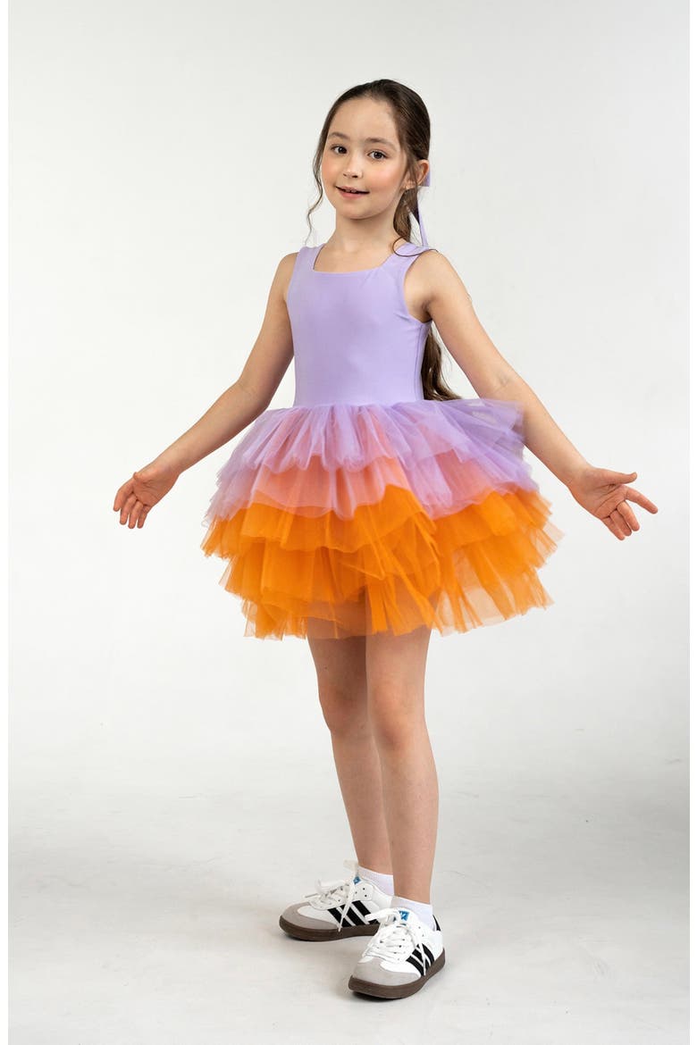 Viola Sleeveless Fluffy Tutu Dress, Alternate, color, Lilac Viola