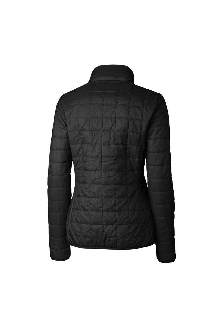 Women's Cutter & Buck Black Iowa Hawkeyes Rainier Eco Insulated Puffer Full-Zip Jacket, Alternate, color, Black